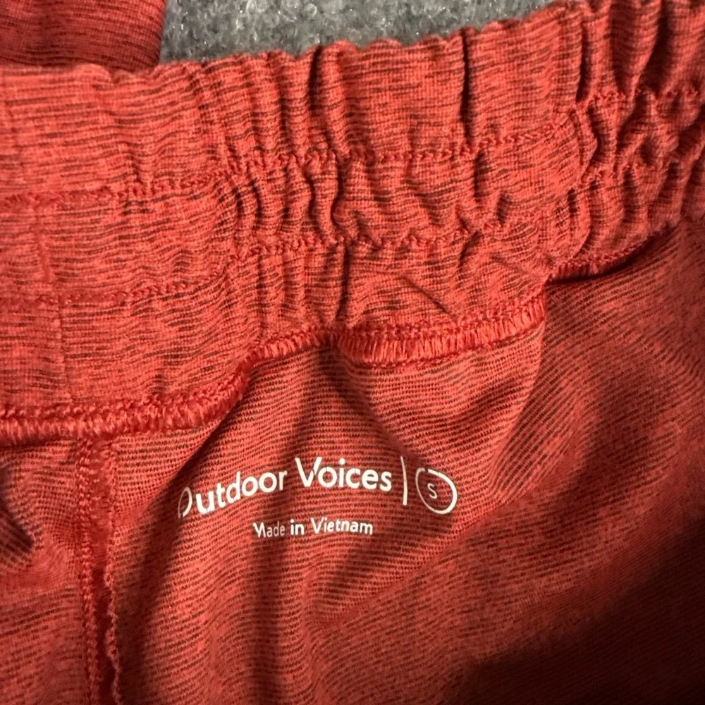 Outdoor Voices Men's Sunday Short & Hoodie Unlined Drawstring Athletic Red Small